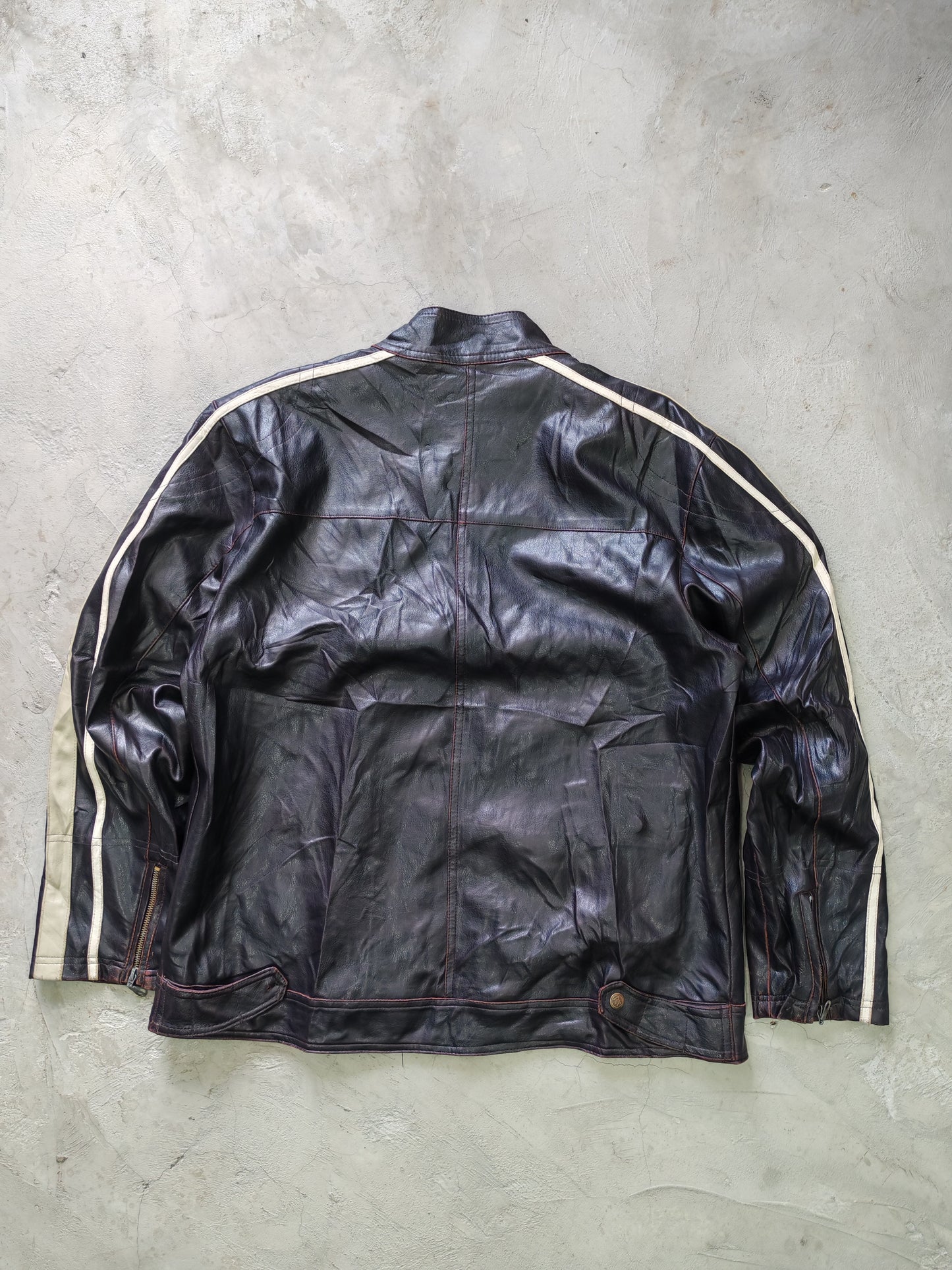 Chaqueta de Cuero PX Genuine Café Racer Vintage - Talla L