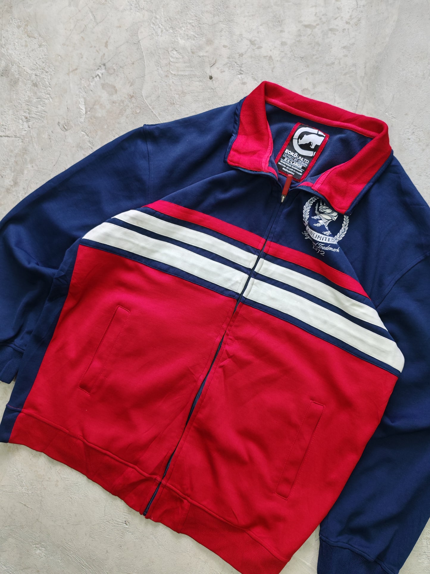 Track Jacket Ecko Unltd Colorblock Vintage - Talla XL