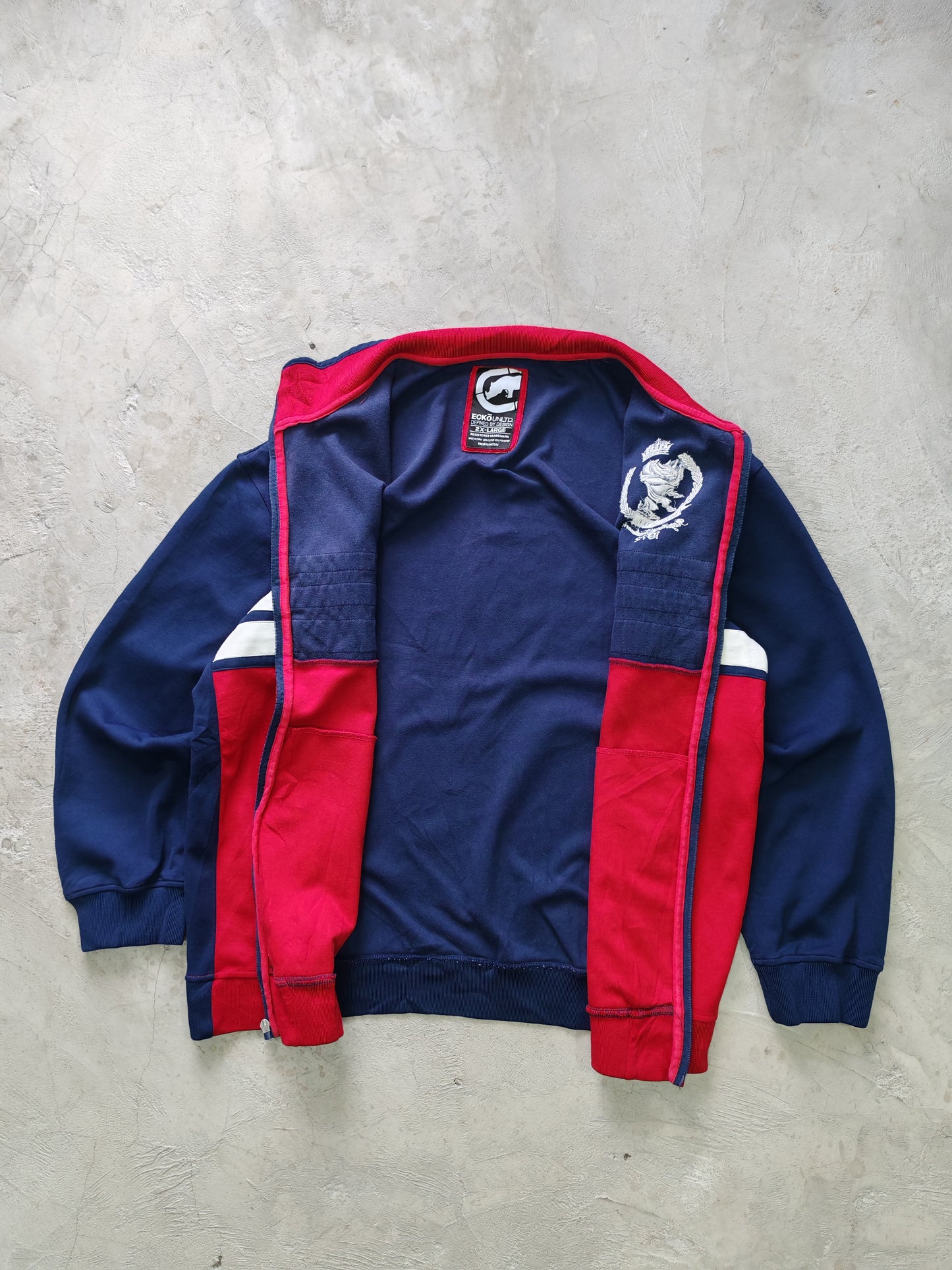 Track Jacket Ecko Unltd Colorblock Vintage - Talla XL