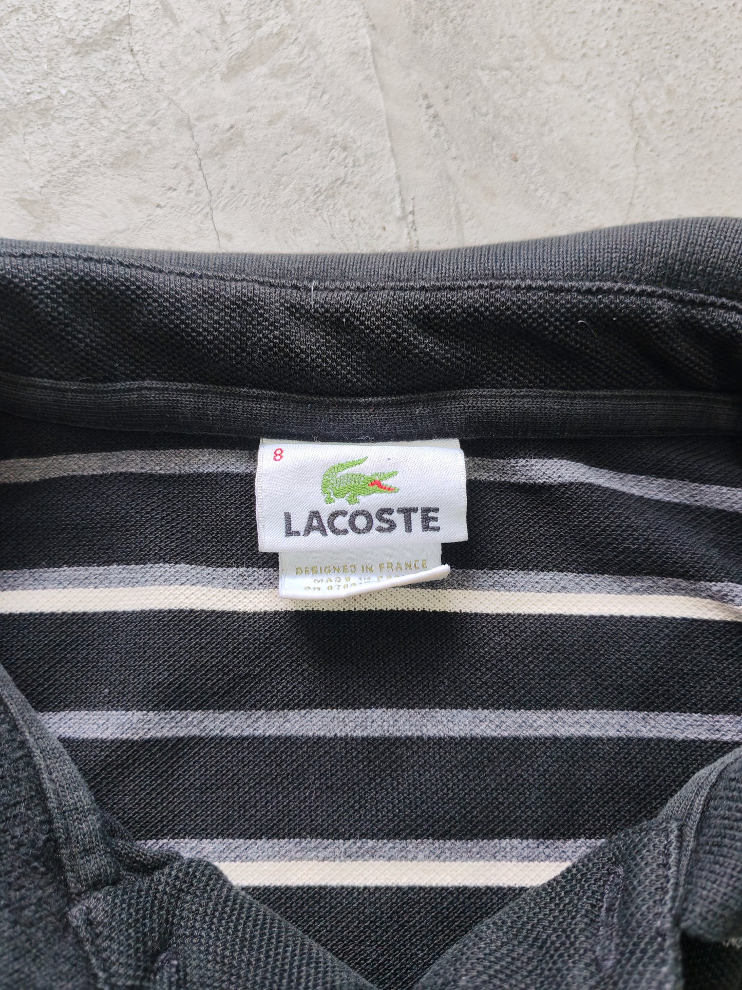 Polo Lacoste Rayas Vintage Manga Corta - Talla L