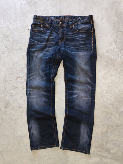 Afflición Black Premium Relaxed Fit Jeans Dark Blue – W36