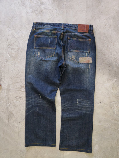 Ecko Unltd AOP Distressed Jeans Dark Blue – W36