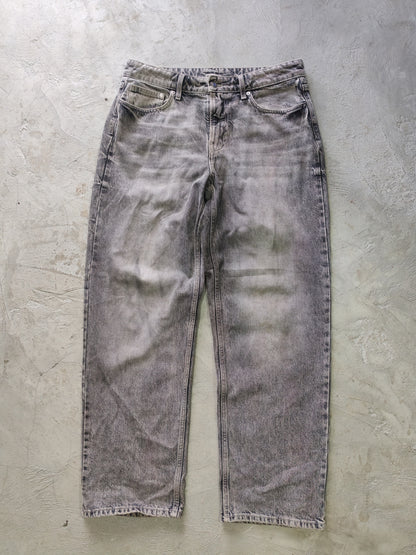 H&M &Denim Curvy Fit Baggy Low Waist Jeans Grey – Talla 34