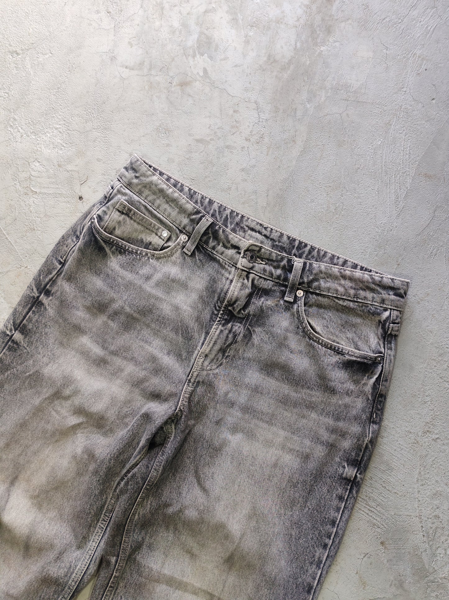 H&M &Denim Curvy Fit Baggy Low Waist Jeans Grey – Talla 34