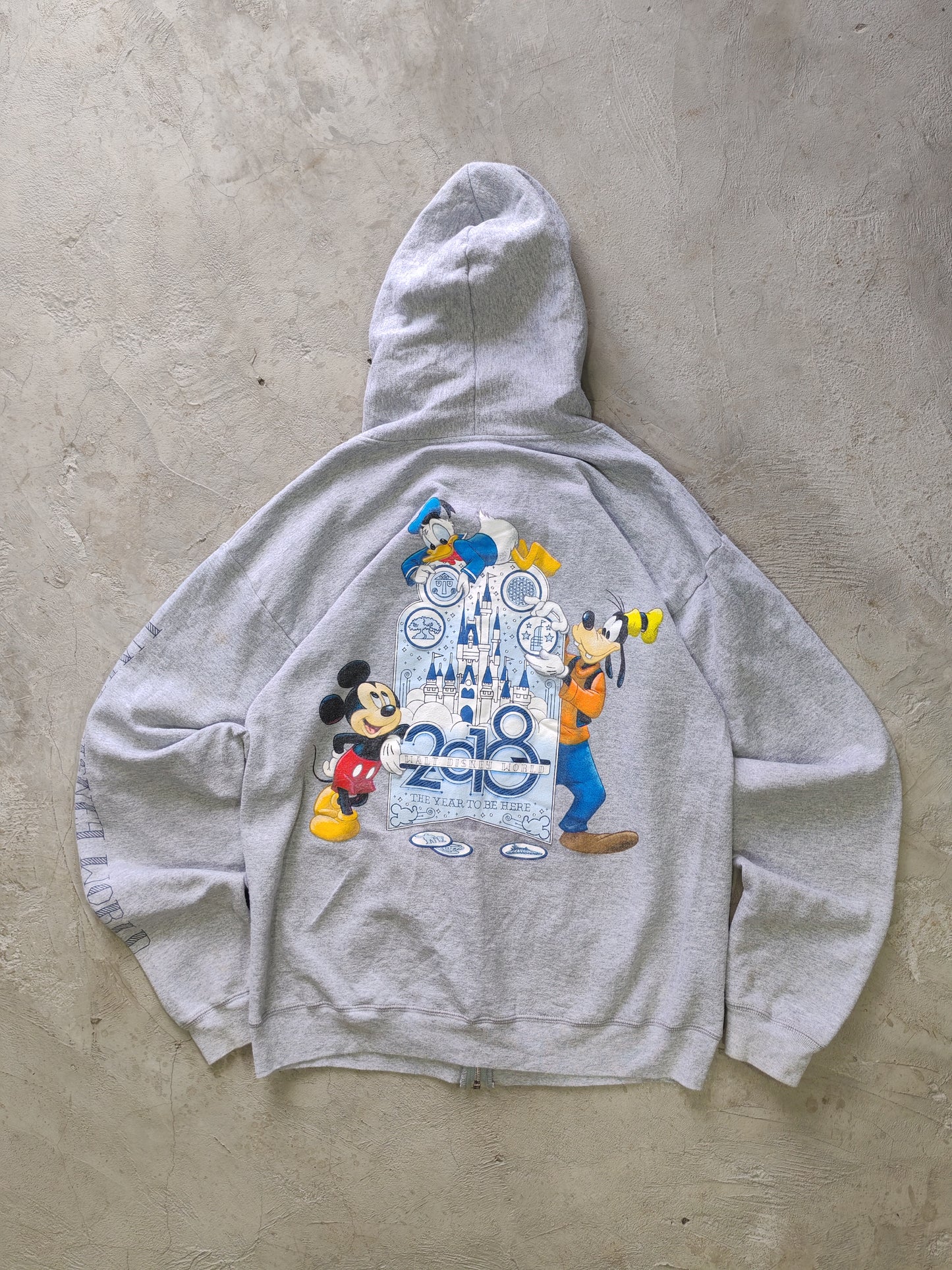 Walt Disney World 2018 Zip Hoodie Grey – M