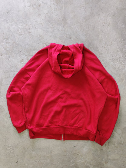 Skull Wings AOP Zip Hoodie Red – L Oversize