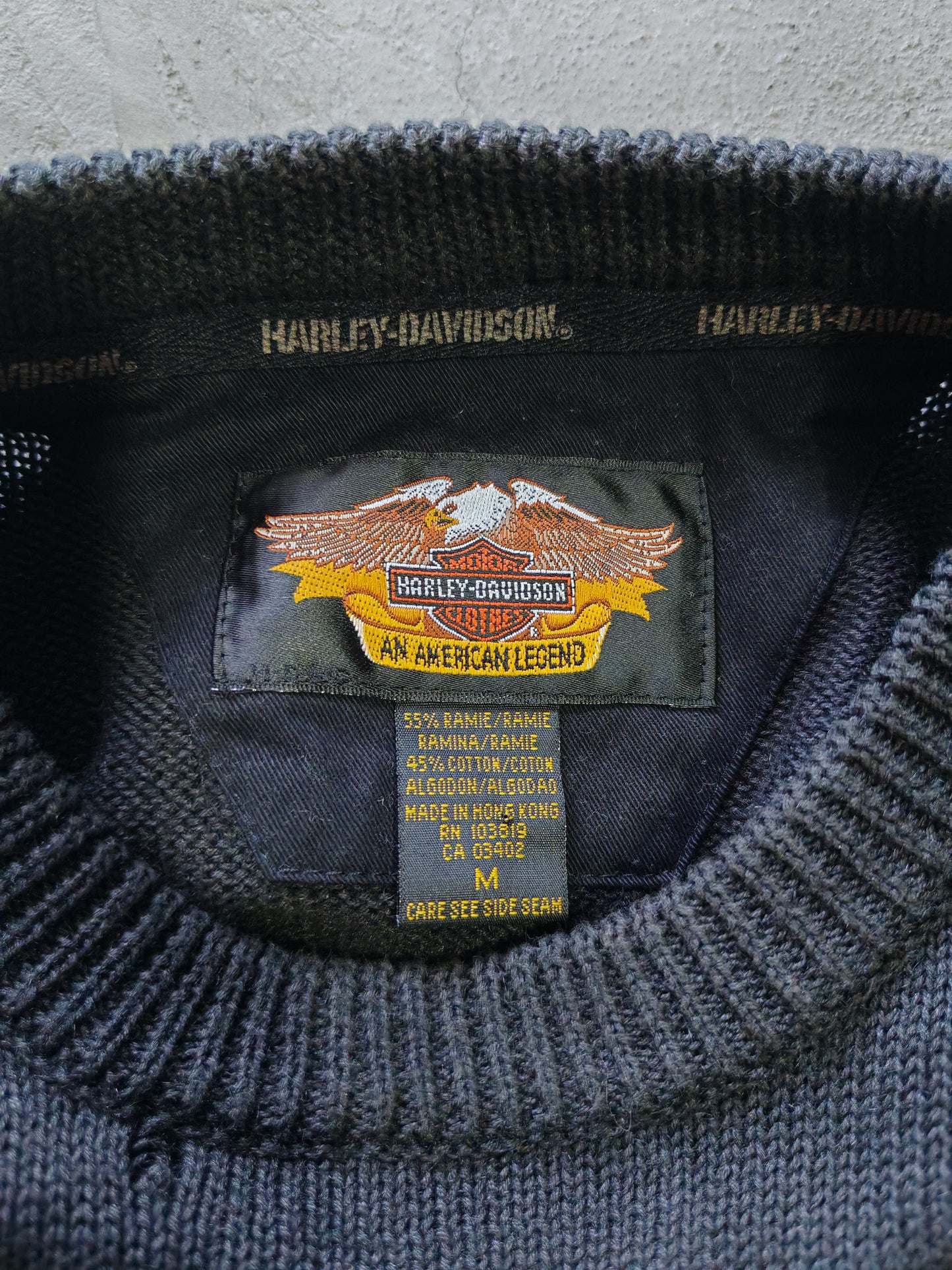 Harley-Davidson An American Legend Knit Sweater Navy – M Oversize