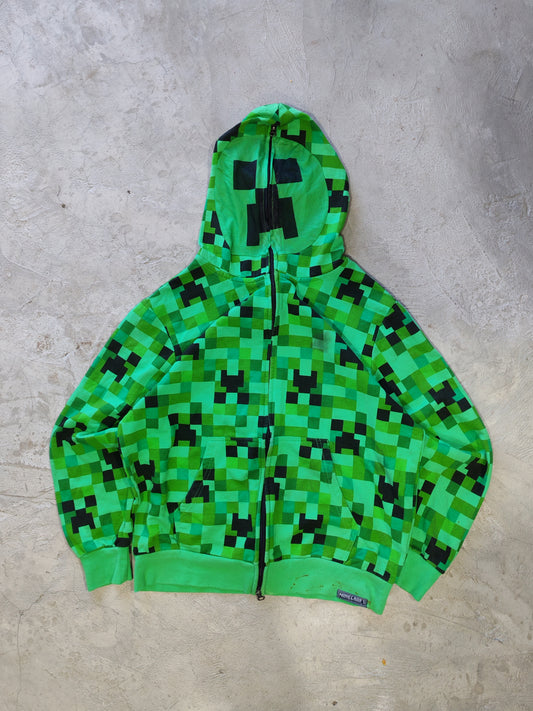 Minecraft Creeper AOP Zip Hoodie Green – XS/S