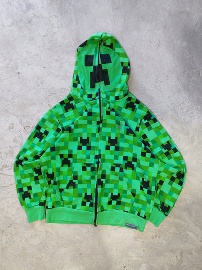 Minecraft Creeper AOP Zip Hoodie Green – XS/S