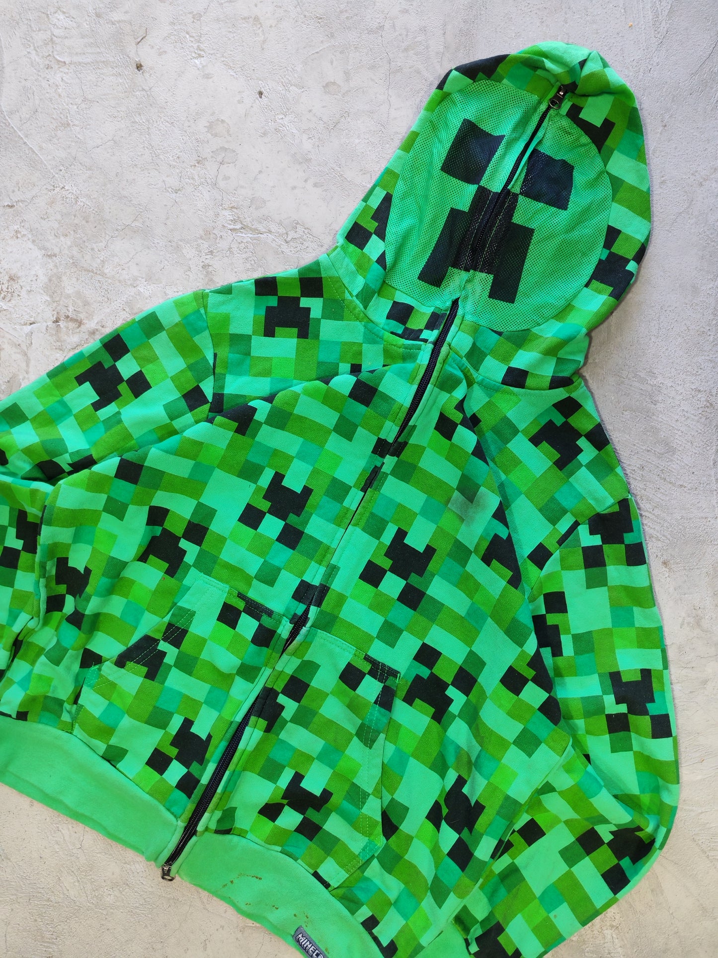 Minecraft Creeper AOP Zip Hoodie Green – XS/S