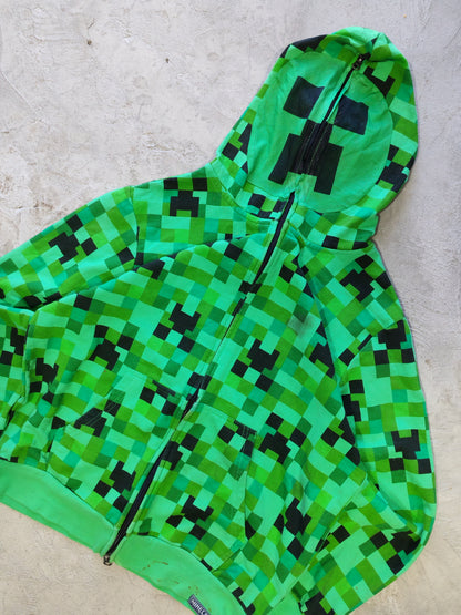 Minecraft Creeper AOP Zip Hoodie Green – XS/S