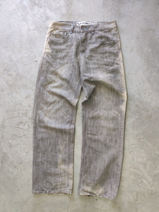 Avirex Straight Leg Jeans Grey Faded – W32/L32