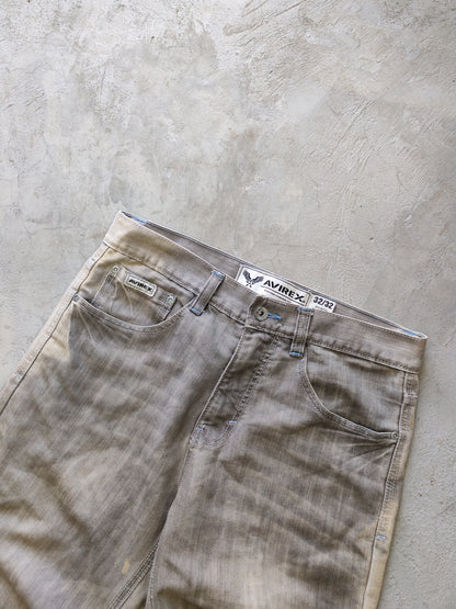 Avirex Straight Leg Jeans Grey Faded – W32/L32