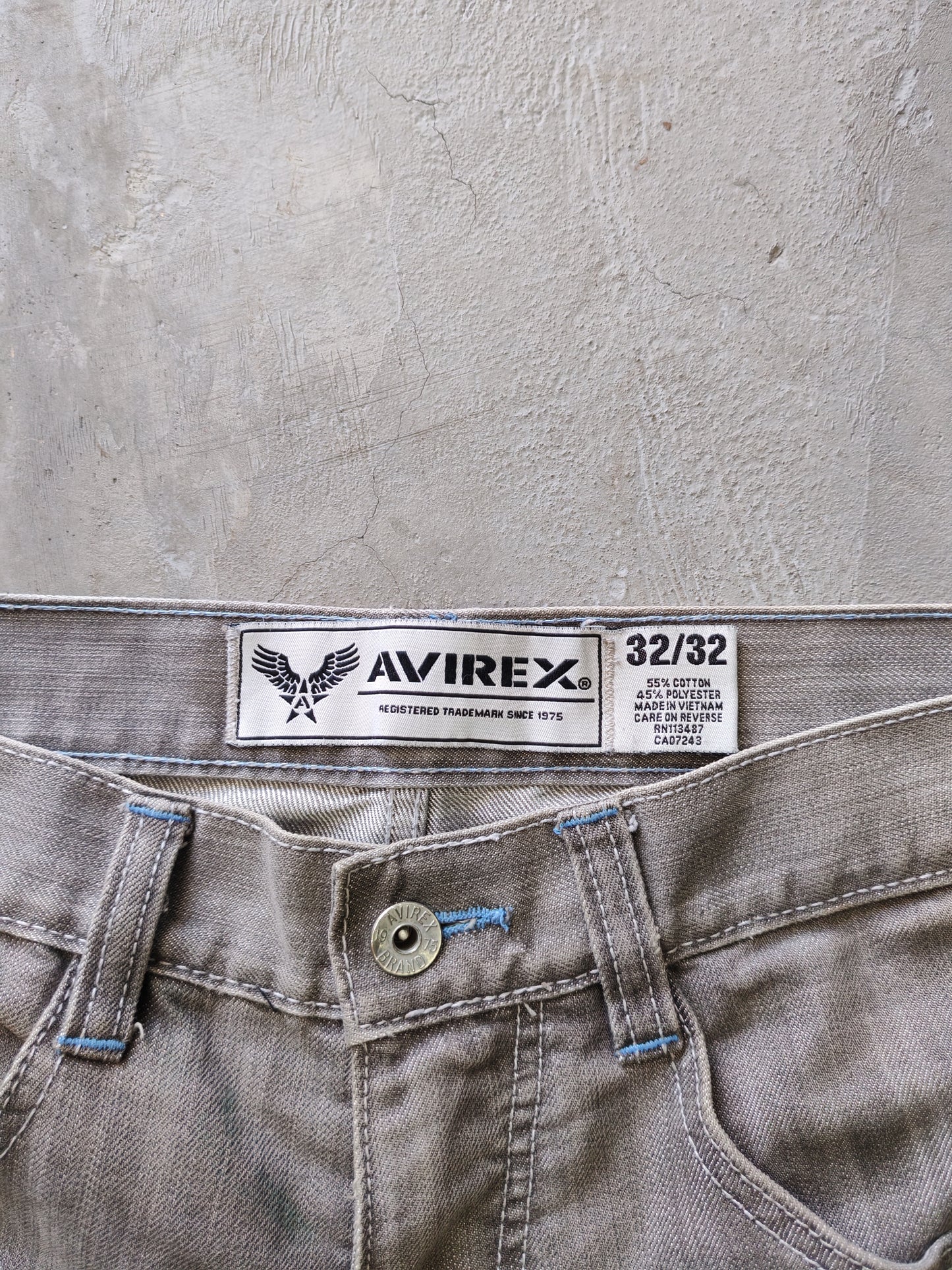 Avirex Straight Leg Jeans Grey Faded – W32/L32