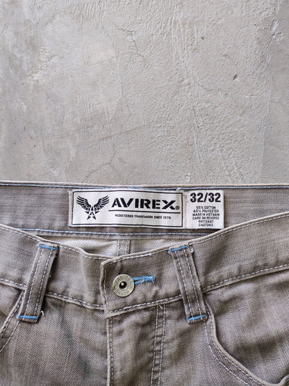 Avirex Straight Leg Jeans Grey Faded – W32/L32