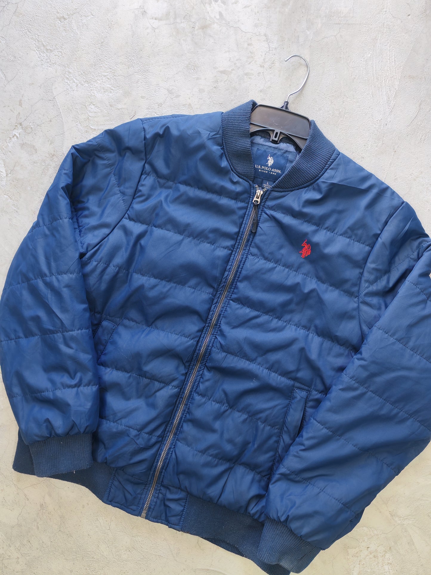 U.S. Polo Assn. Puffer Bomber Jacket Navy – L