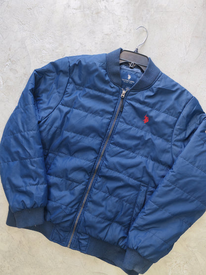 U.S. Polo Assn. Puffer Bomber Jacket Navy – L