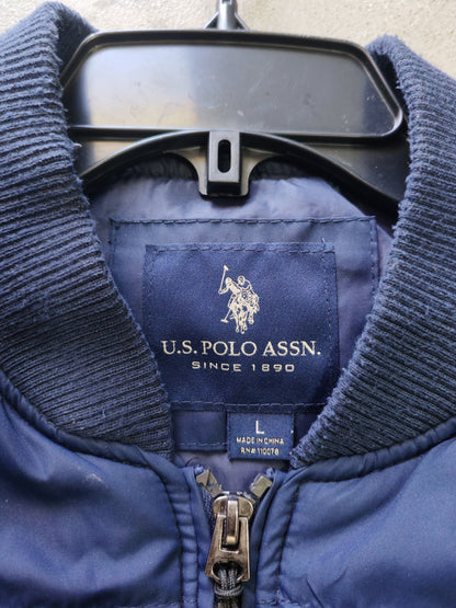U.S. Polo Assn. Puffer Bomber Jacket Navy – L
