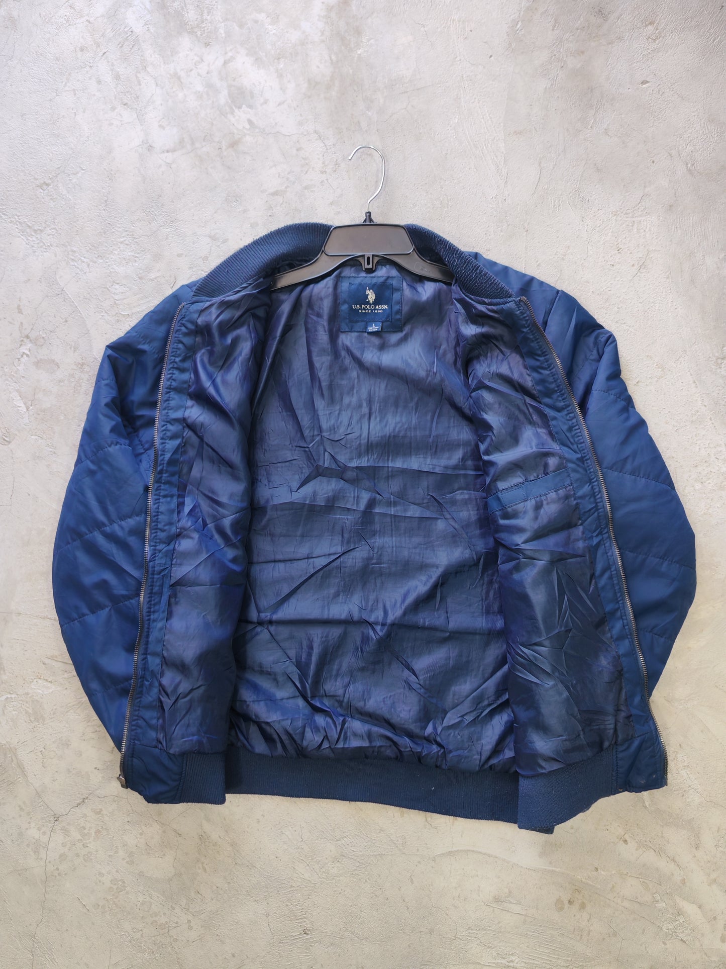 U.S. Polo Assn. Puffer Bomber Jacket Navy – L