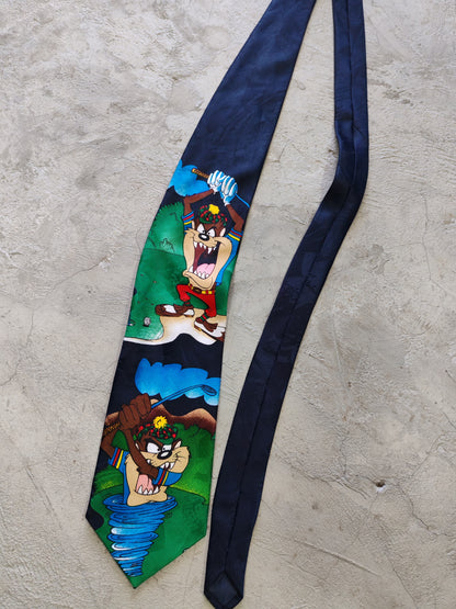 Looney Tunes Taz Novelty Tie Navy – Corbata Vintage