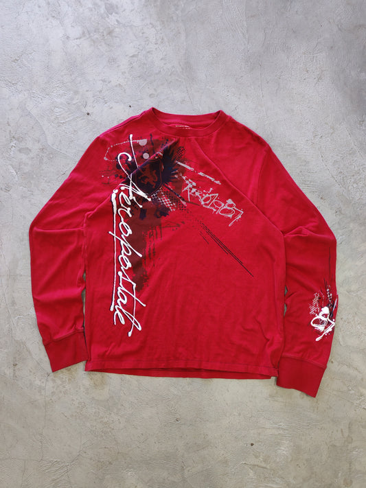 Aeropostale Aero 1987 Long Sleeve Graphic Tee Red – M/L