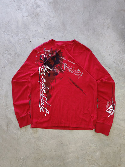 Aeropostale Aero 1987 Long Sleeve Graphic Tee Red – M/L