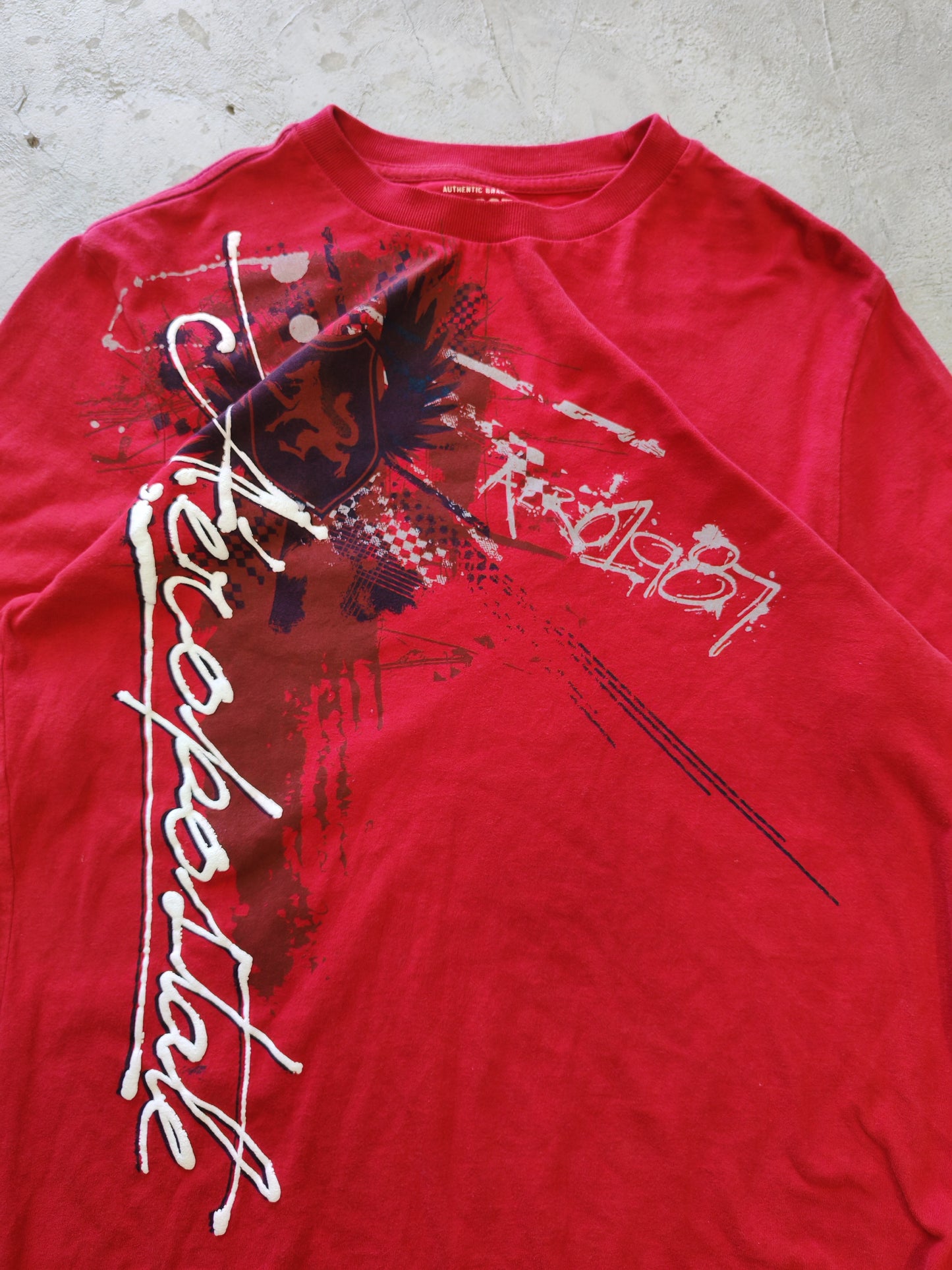 Aeropostale Aero 1987 Long Sleeve Graphic Tee Red – M/L