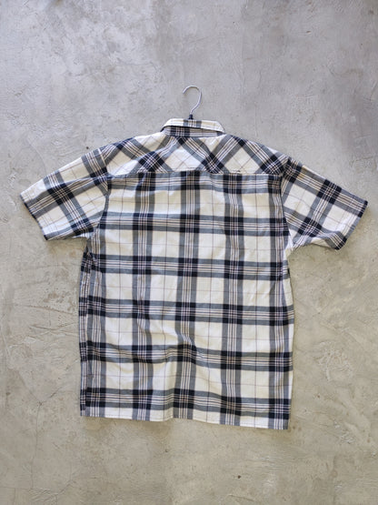 Dickies Short Sleeve Plaid Shirt White/Black – S/M