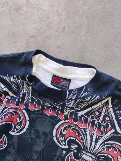 Southpole Salvation Double-Layer Long Sleeve Tee Navy/White – L