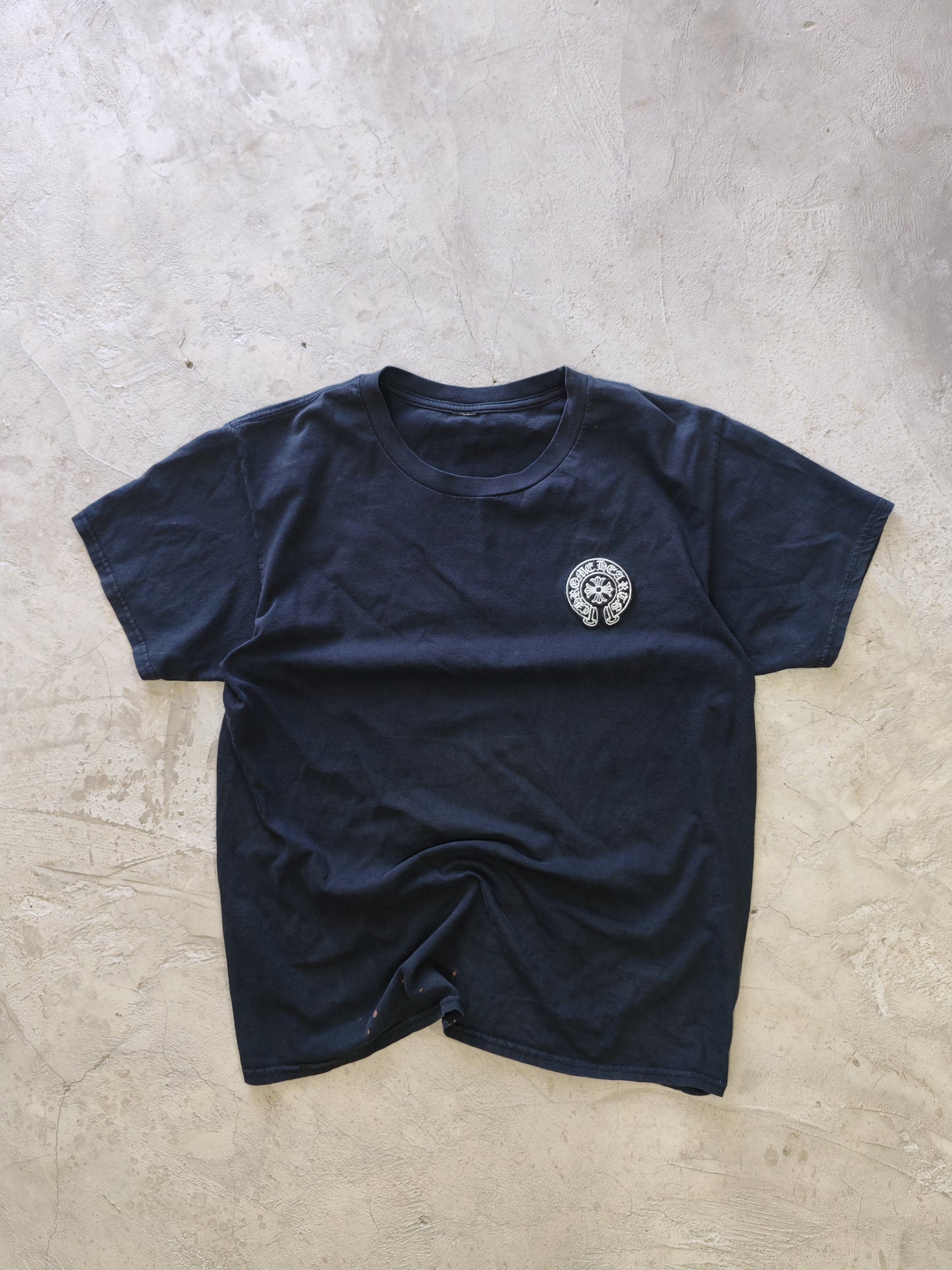 Chrome Hearts Horseshoe Cross Tee Faded Black Boxy – M/L