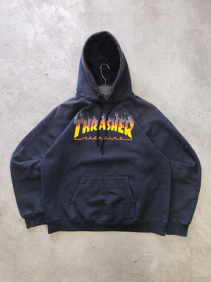 Thrasher Flame Logo Hoodie Negro Talla M