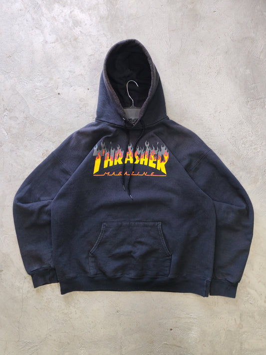 Thrasher Flame Logo Hoodie Negro Talla M