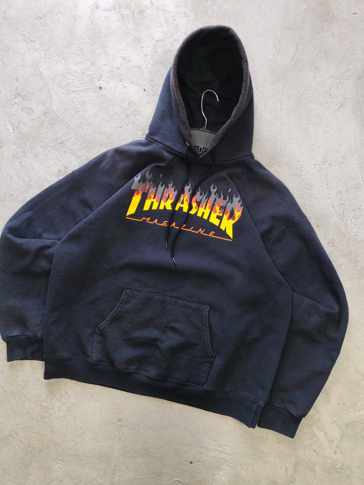 Thrasher Flame Logo Hoodie Negro Talla M