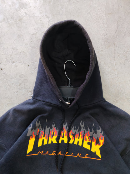 Thrasher Flame Logo Hoodie Negro Talla M