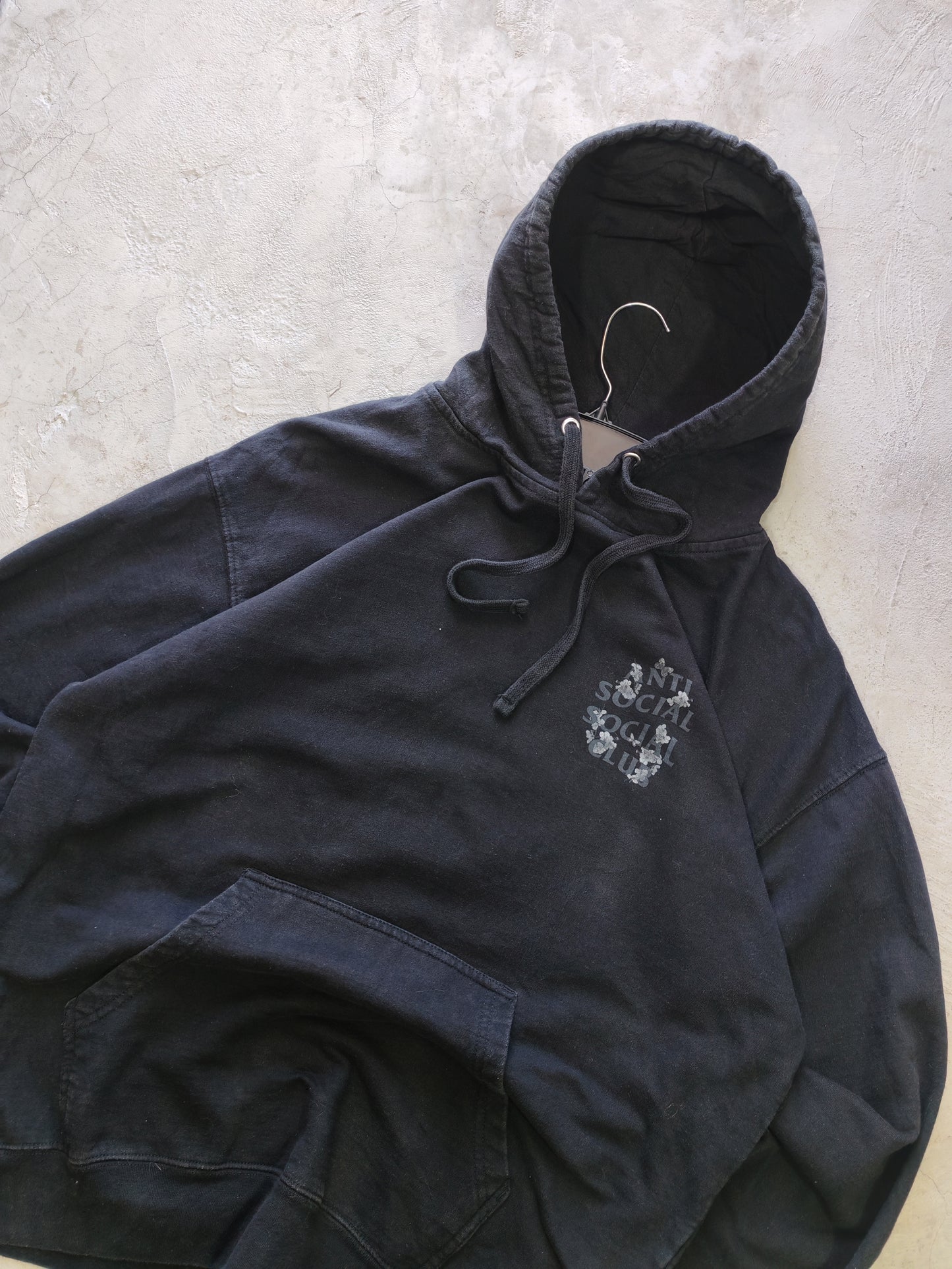 Anti Social Social Club Cherry Blossom Hoodie Black – L/XL Oversize