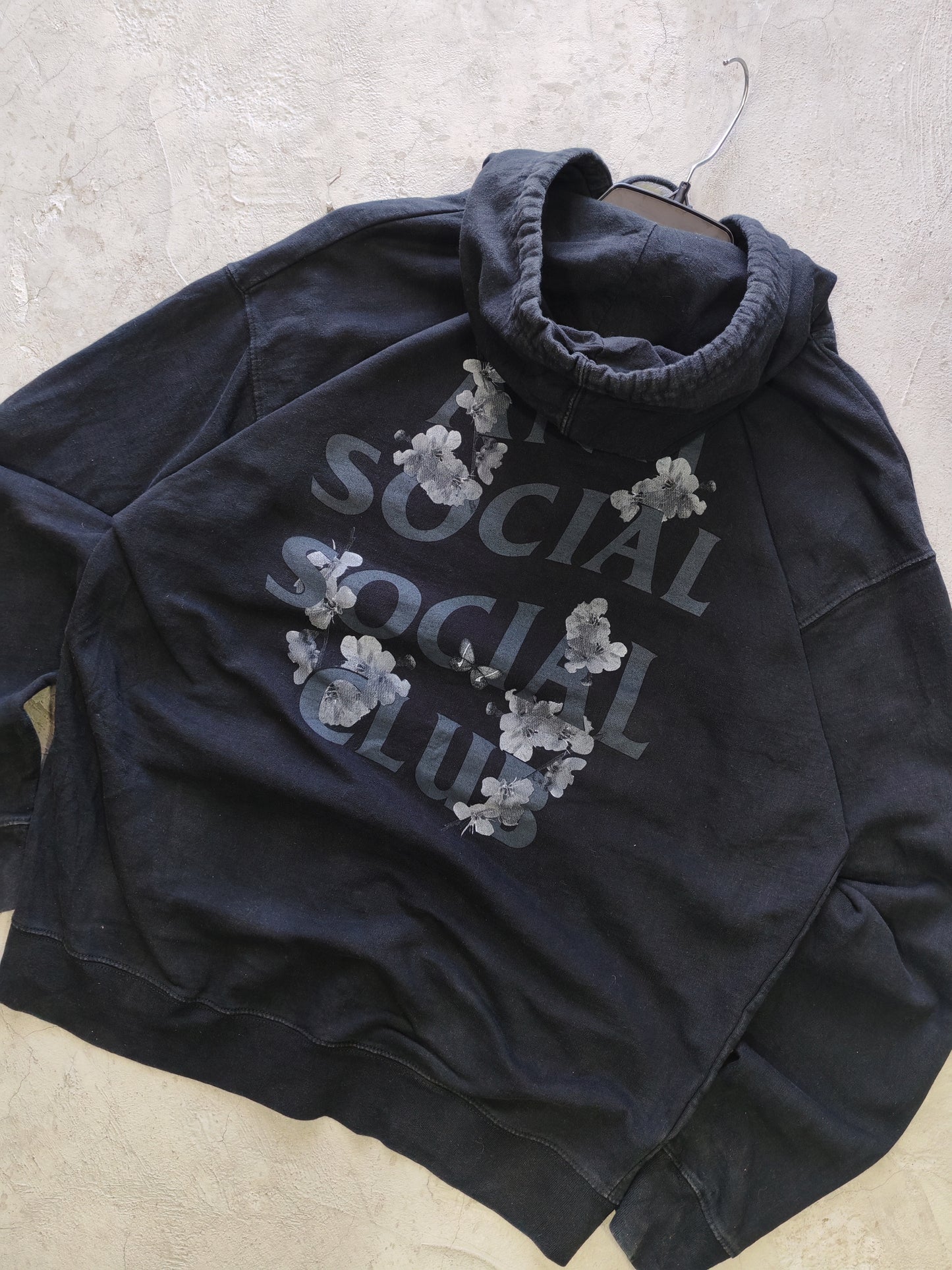 Anti Social Social Club Cherry Blossom Hoodie Black – L/XL Oversize