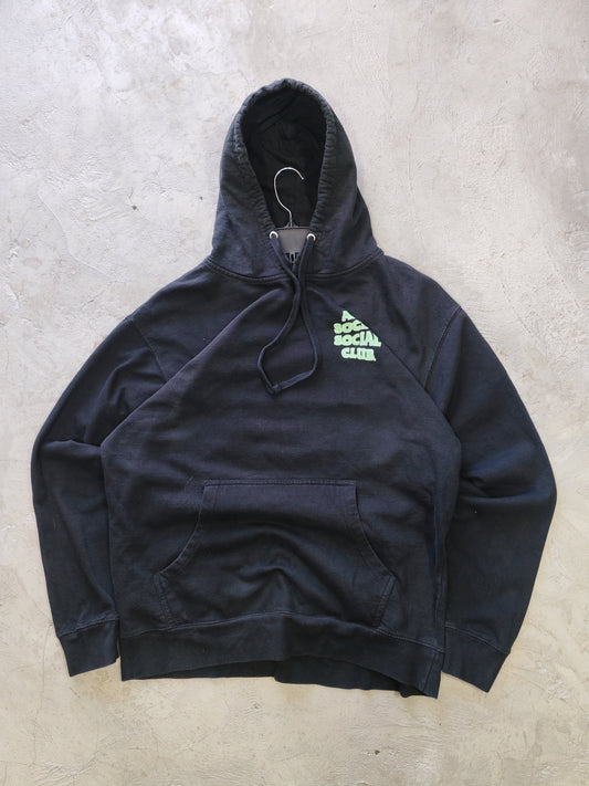 Anti Social Social Club Bubble Logo Hoodie Black/Lime – L