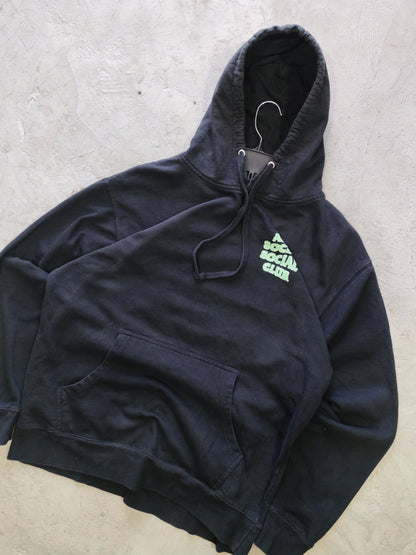 Anti Social Social Club Bubble Logo Hoodie Black/Lime – L