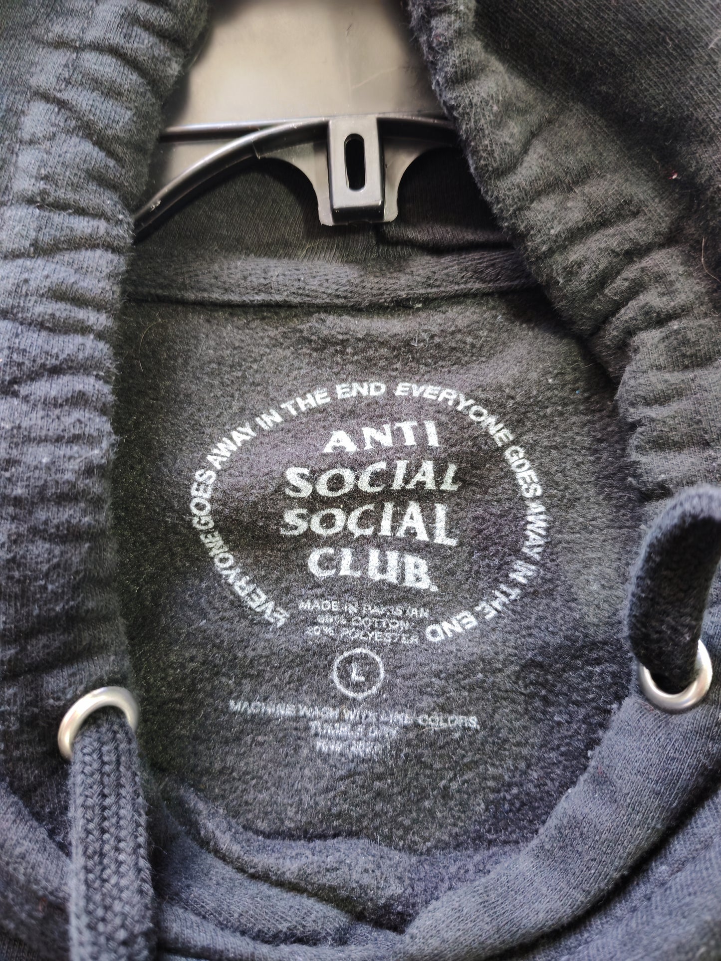 Anti Social Social Club Bubble Logo Hoodie Black/Lime – L