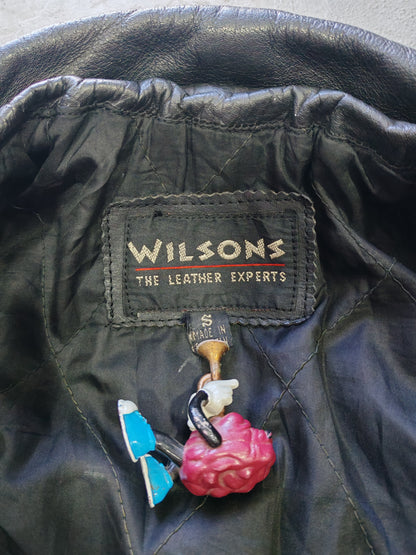 Wilsons Leather Moto Biker Jacket Black – S/M