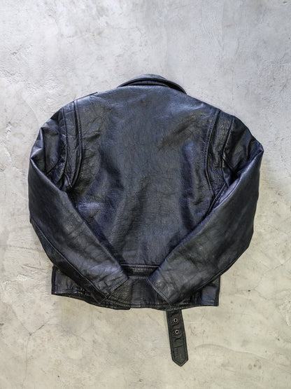 Wilsons Leather Moto Biker Jacket Black – S/M