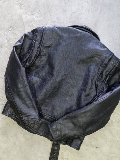 Wilsons Leather Moto Biker Jacket Black – S/M