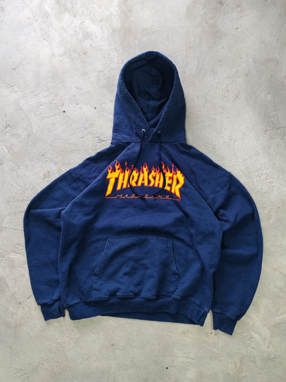 Thrasher Magazine Flame Logo Pullover Hoodie Navy – M