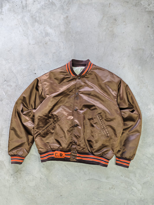 Cleveland Browns NFL Satin Bomber Jacket – L