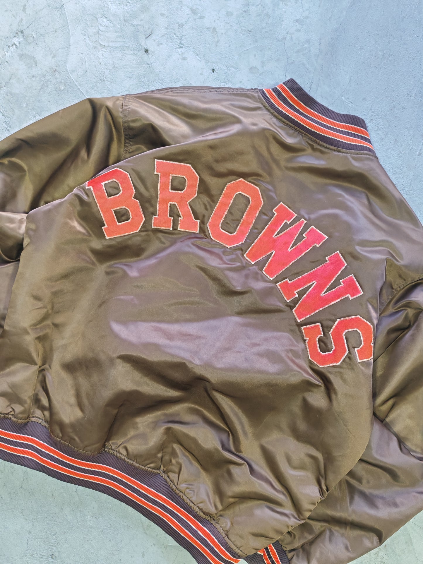 Cleveland Browns NFL Satin Bomber Jacket – L