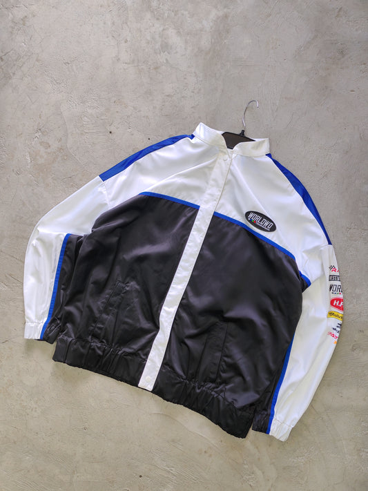 H&M Divided Xtrack Extreme Race Racing Jacket White/Black/Blue – L Oversize