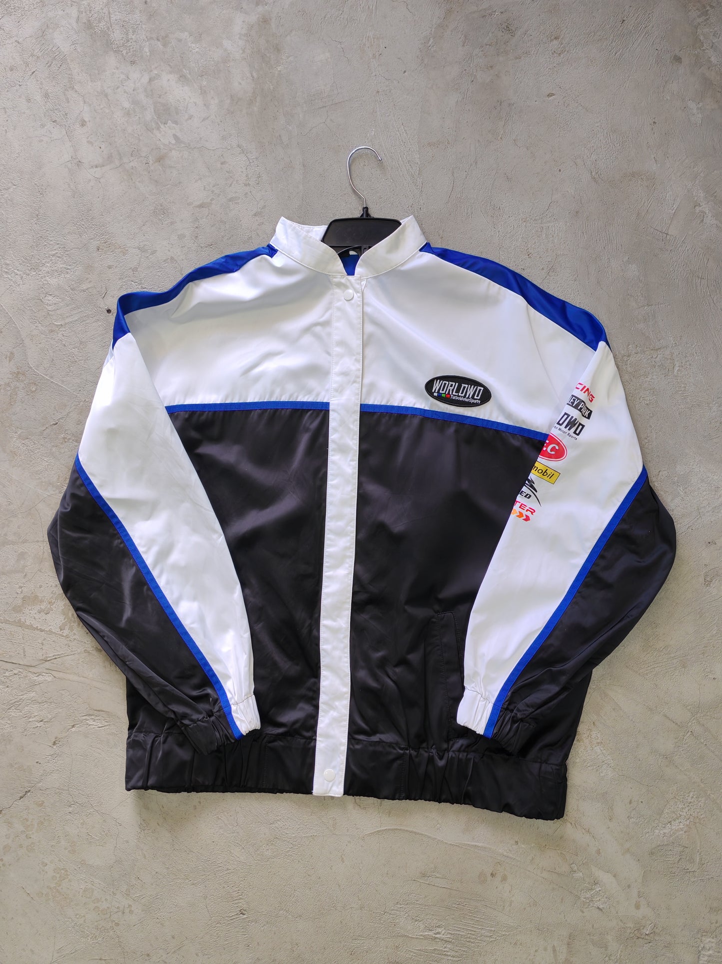 H&M Divided Xtrack Extreme Race Racing Jacket White/Black/Blue – L Oversize