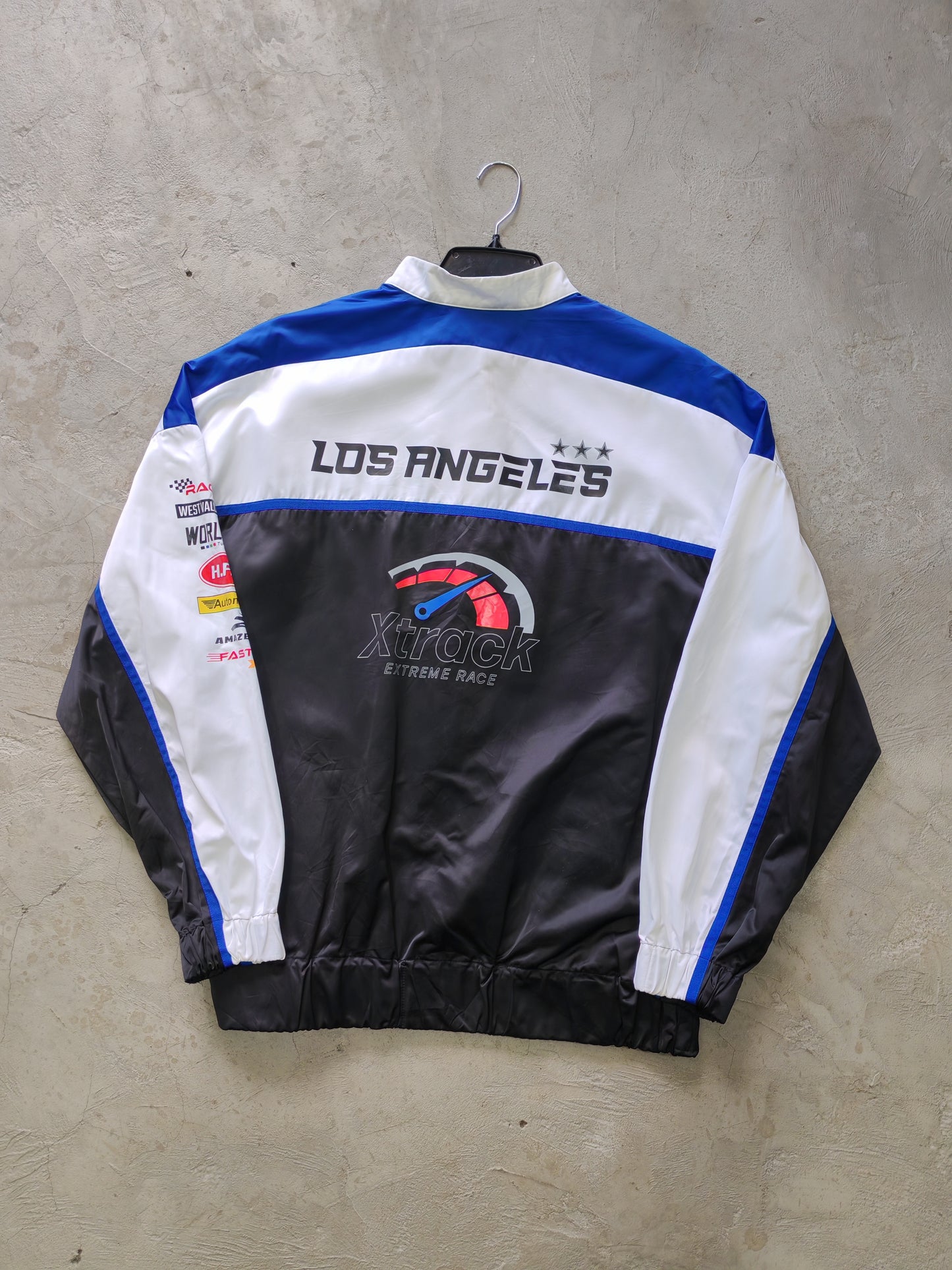H&M Divided Xtrack Extreme Race Racing Jacket White/Black/Blue – L Oversize
