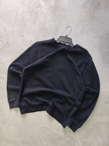 Stüssy Stock Logo Crewneck Sweatshirt Black Faded – M/L