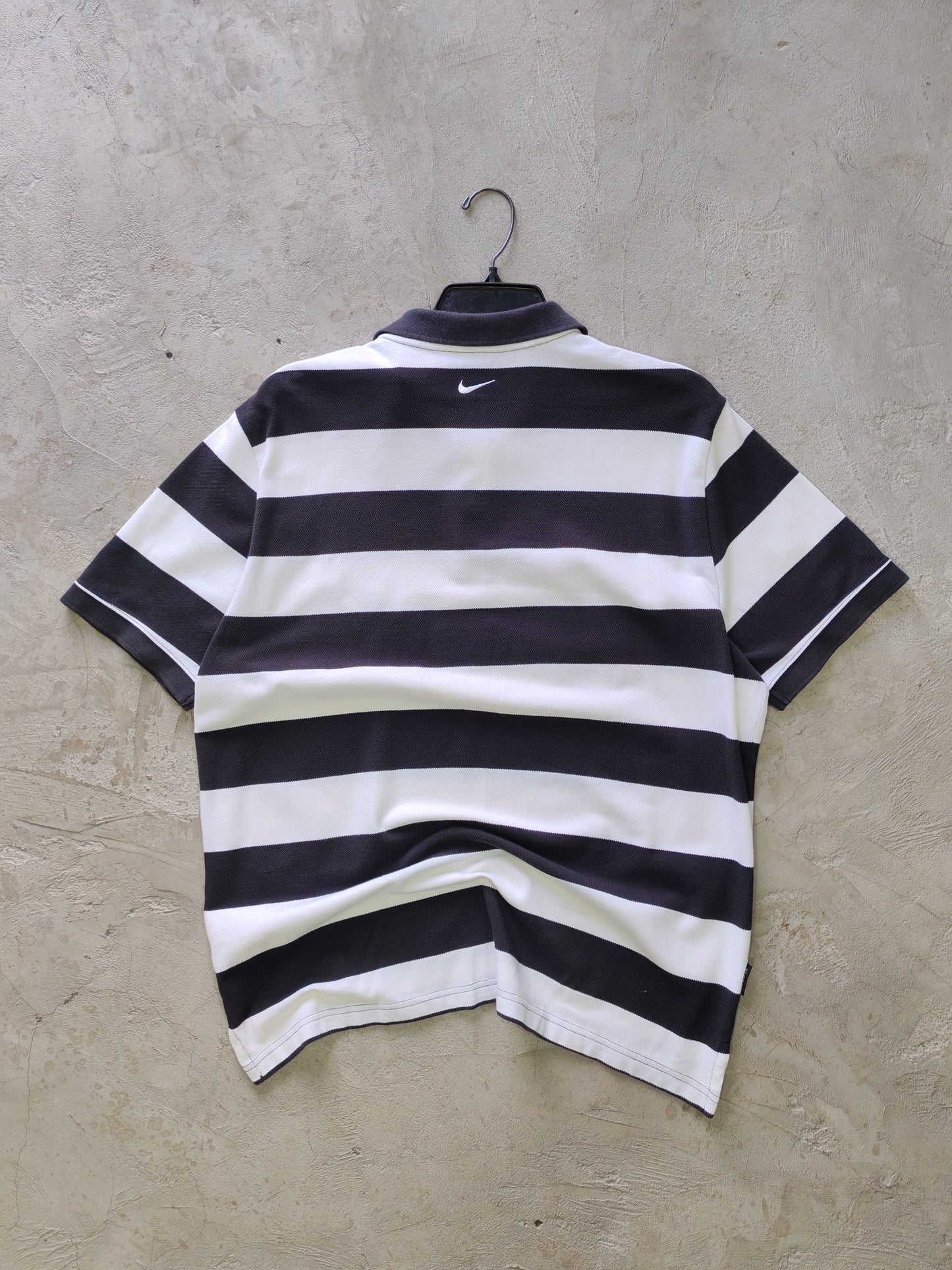 Nike Sportswear Striped Rugby Polo Black/White – L